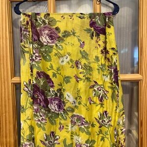 Floral Yellow and Purple Scarf